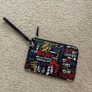 DKNY graffiti wristlet